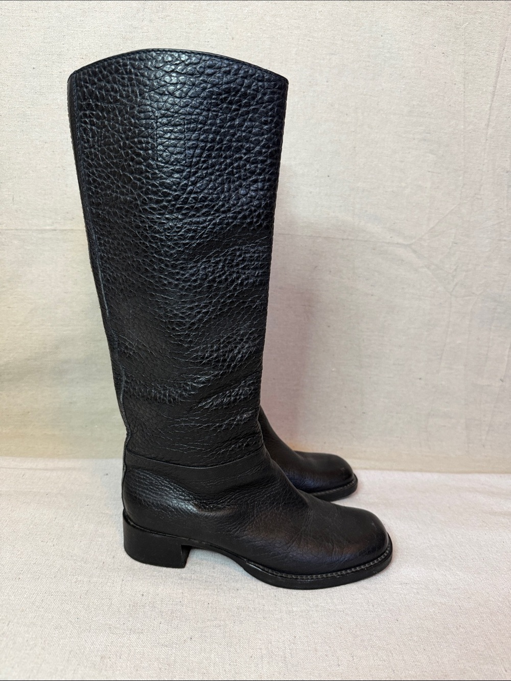 Prada Black Leather Knee-High Women’s Boots